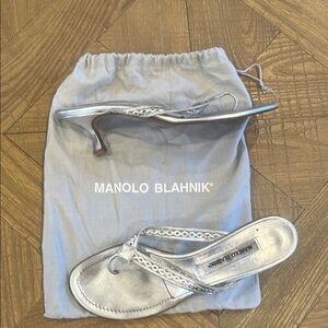 Manolo Blahnik Silver Sandals